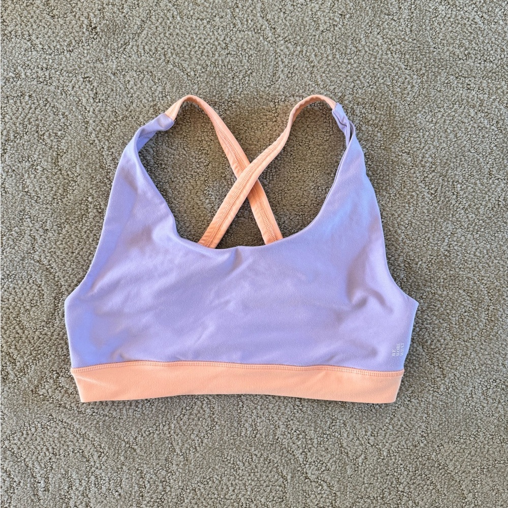 WeWoreWhat Peach and Lavender Cross Back Sports Bra